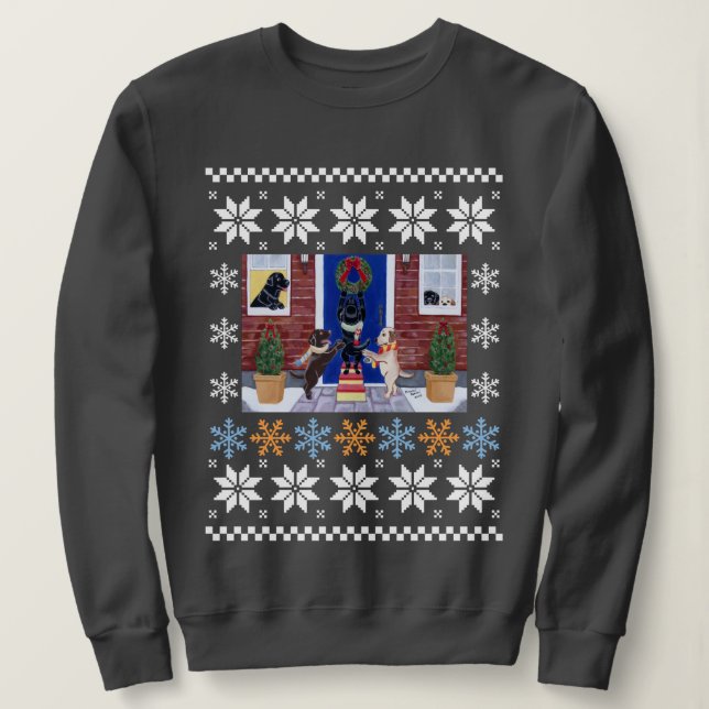 Weihnachtspass Labradors Ugly Sweatshirt (Design vorne)