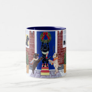 Weihnachtspass Labradors Zweifarbige Tasse