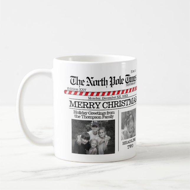 Weihnachtspass Nordpol Zeiten Whimsical Niedlich Kaffeetasse (Links)