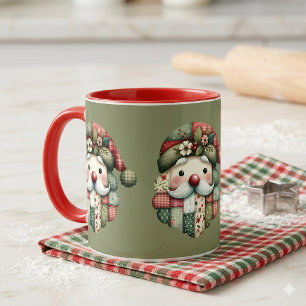 Weihnachtspatchwork-Opa mit skurrilem Charme Tasse
