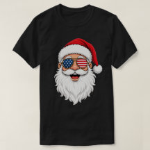 Weihnachtspatriotischer Weihnachtsmann mit Flagge
