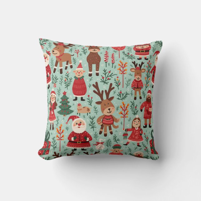 Weihnachtspatzen Kissen (Vorderseite)