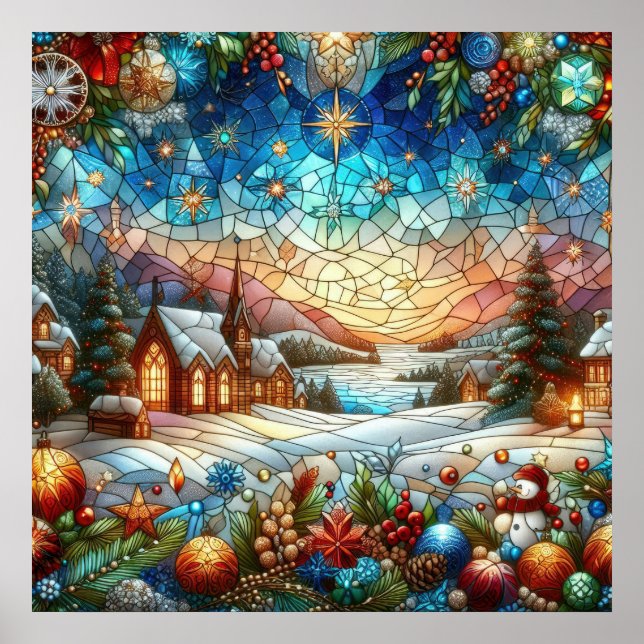 Weihnachtspender aus gefestigtem Glas Poster (Vorne)