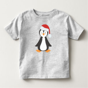 Weihnachtspenguin, Baby Pinguin, Weihnachtsmannmüt Kleinkind T-shirt