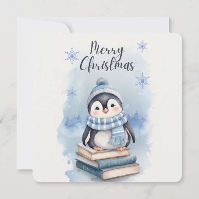 Weihnachtspenguin Einladung (Vorderseite)