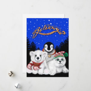 Weihnachtspenguin Eisbärenjunge Siegel Feiertagskarte