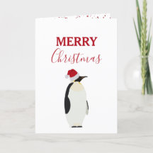 Weihnachtspenguin Funny Animal mit Weihnachtsmannm