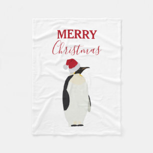Weihnachtspenguin Funny Animal mit Weihnachtsmannm Fleecedecke