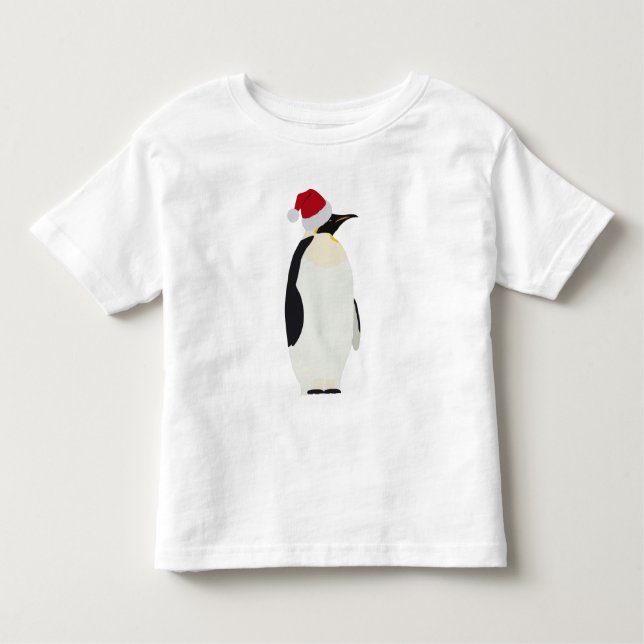 Weihnachtspenguin Funny Animal mit Weihnachtsmannm Kleinkind T-shirt (Vorderseite)