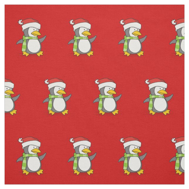 Weihnachtspenguin geht auf Schneepattern Stoff (Muster)
