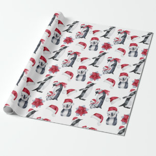 Weihnachtspenguin Geschenkpapier