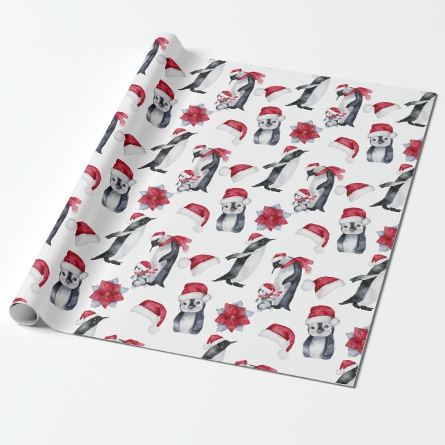 Weihnachtspenguin Geschenkpapier (Ungerollt)