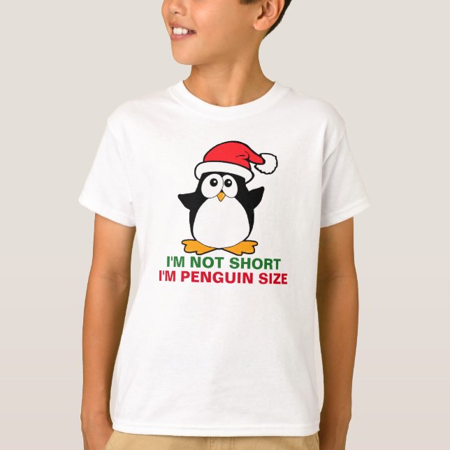 Weihnachtspenguin Ich bin nicht Kurz, ich bin Ping T-Shirt (Vorderseite)