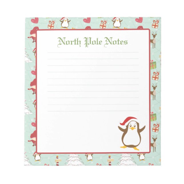Weihnachtspenguin Linde Notepad Notizblock (Vorderseite)