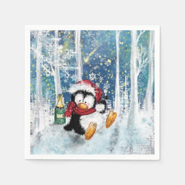 Weihnachtspenguin Napkins Serviette (Vorderseite)