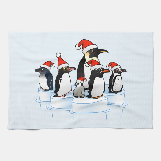 Weihnachtspenguin-Party Küchentuch (Horizontal)