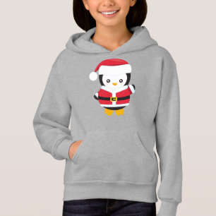 Weihnachtspenguin, Pinguin mit Weihnachtsmannmütze Hoodie