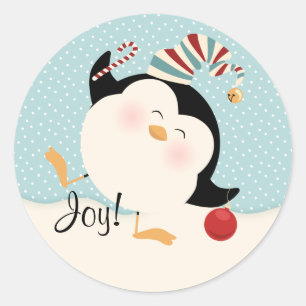 WeihnachtsPenguin-Sticker Runder Aufkleber