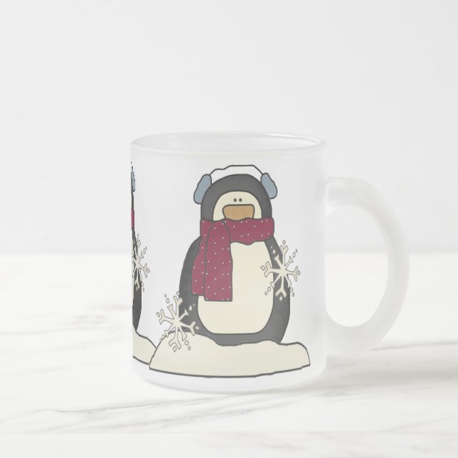 Weihnachtspenguin-Tasse Mattglastasse (Rechts)