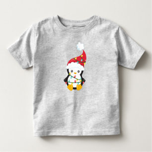 Weihnachtspenguin, Weihnachtsmannmütze, Weihnachts Kleinkind T-shirt