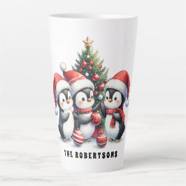 Weihnachtspenguins Mit Monogramm Milchtasse