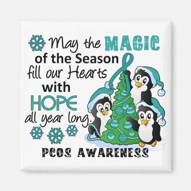 Weihnachtspenguins PCOS Magnet (Vorne)