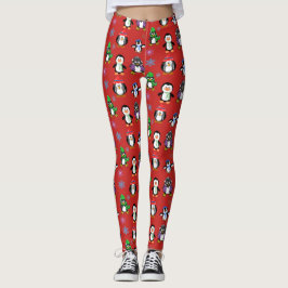 WeihnachtsPenguins und Schneeflocke-Leggings Leggings