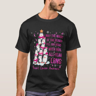 Weihnachtspenguins zum Brustkrebs T-Shirt