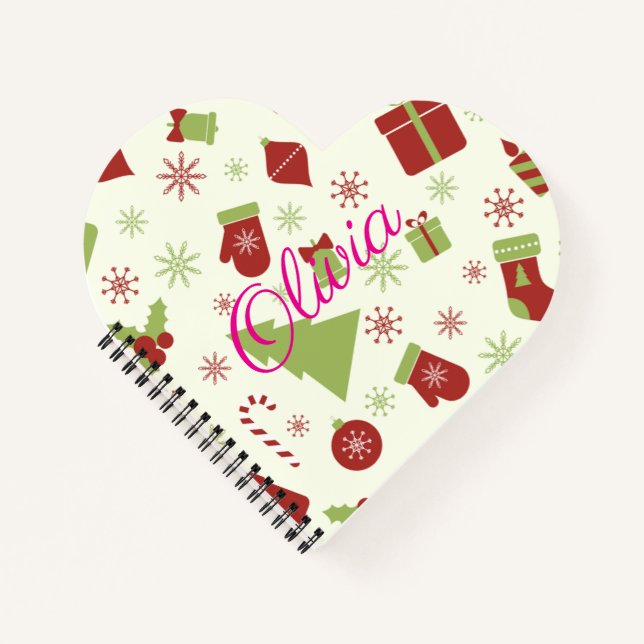 Weihnachtspersonalisiertes Notizbuch  (Vorderseite)