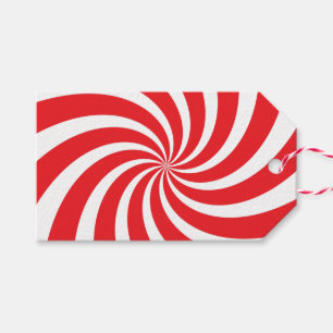 Weihnachtspfefferminz-Zuckerstange-Strudel-roter Geschenkanhänger