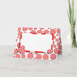 Weihnachtspfefferminzbonbons mit austauschbarem Ta Feiertagskarte