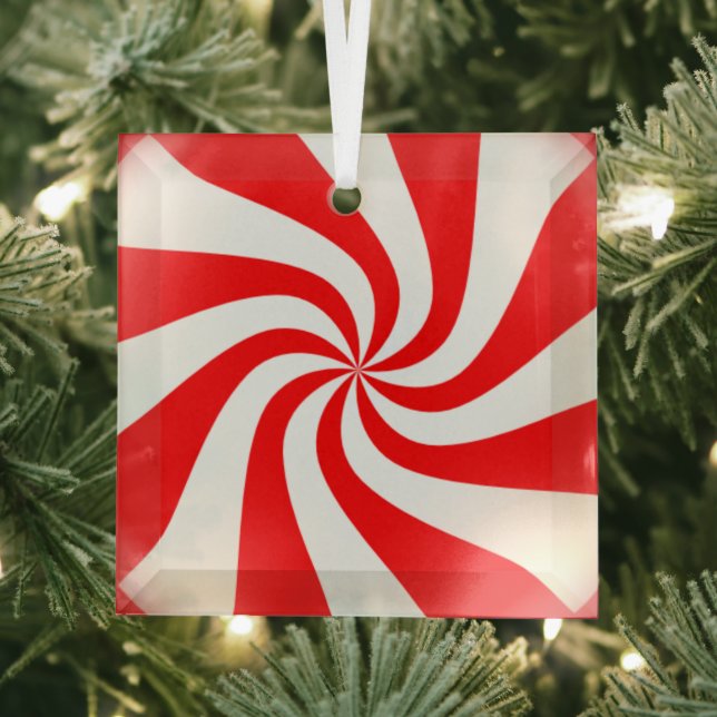 Weihnachtspfefferminze Candy Swirl aussehen Ornament Aus Glas (Insitu)