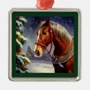 Weihnachtspferd 1 ornament aus metall