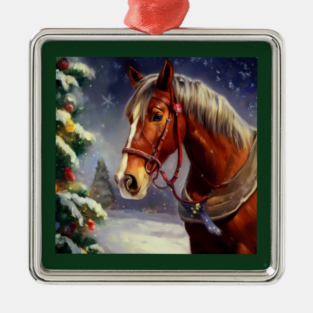 Weihnachtspferd 1 ornament aus metall (Vorne)