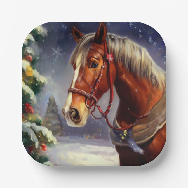 Weihnachtspferd 1 pappteller (Vorderseite)