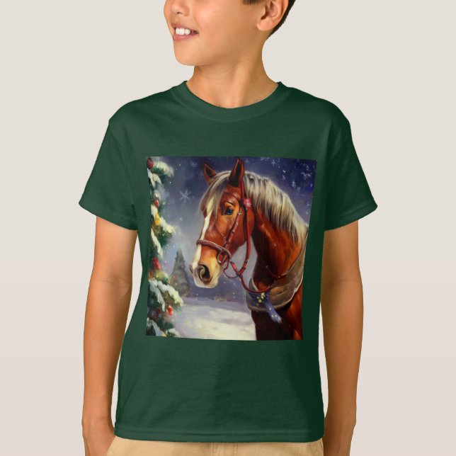 Weihnachtspferd 1 T-Shirt (Vorderseite)