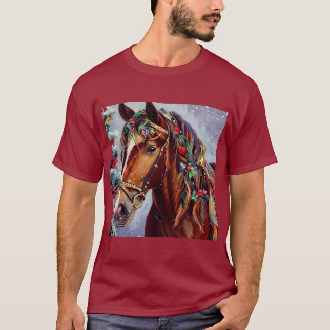 Weihnachtspferd 2 T-Shirt (Vorderseite)