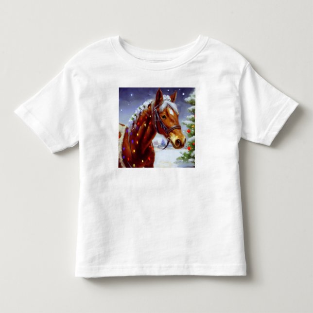 Weihnachtspferd 3 kleinkind t-shirt (Vorderseite)