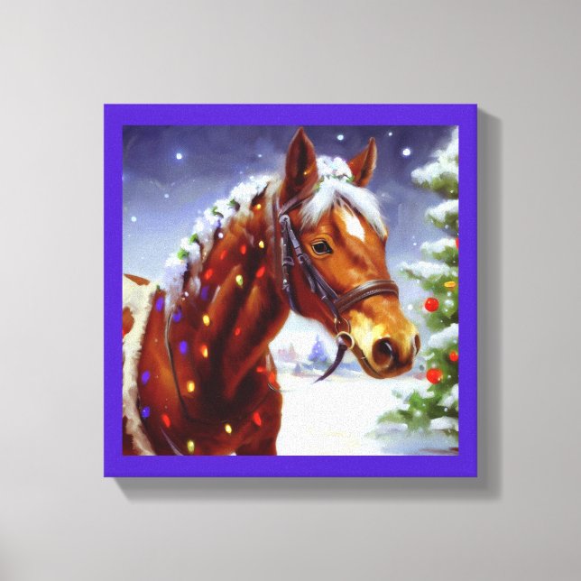 Weihnachtspferd 3 leinwanddruck (Vorderseite)