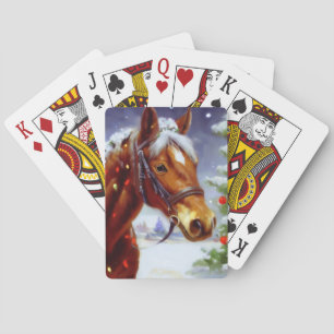 Weihnachtspferd (3) spielkarten