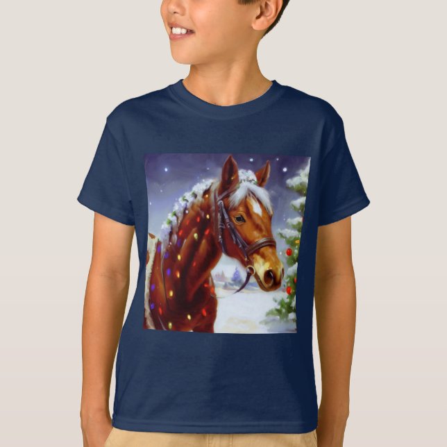 Weihnachtspferd 3 T-Shirt (Vorderseite)