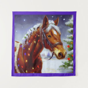 Weihnachtspferd 3 wandteppich
