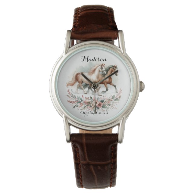 Weihnachtspferd Armbanduhr (Vorderseite)