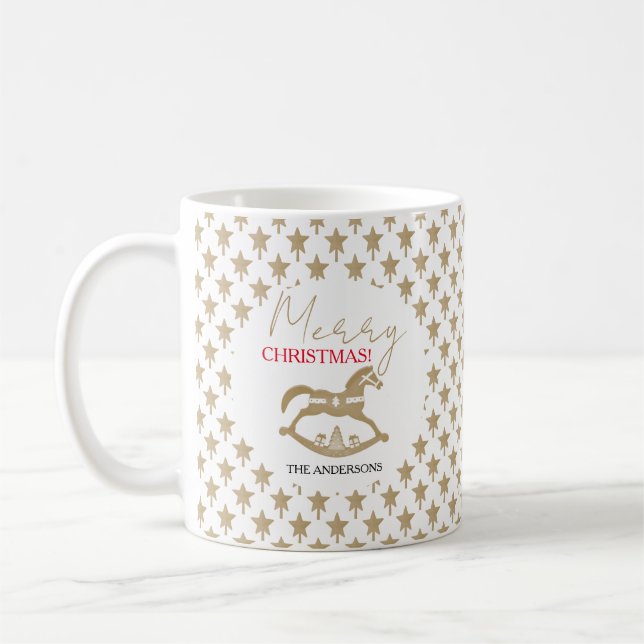 Weihnachtspferd aus Holz Kaffeetasse (Links)