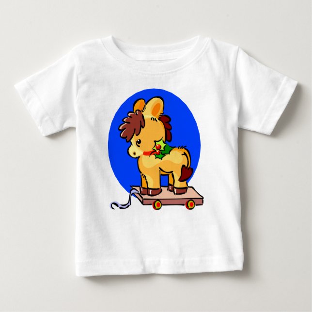 Weihnachtspferd Baby T-shirt (Vorderseite)