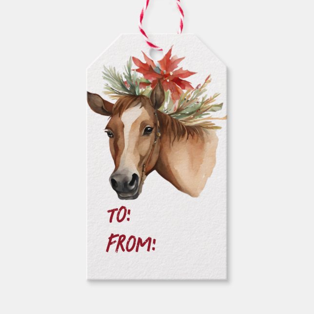 Weihnachtspferd Geschenkanhänger (Vorderseite)