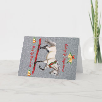 Weihnachtspferd Jingle Pferd Silver Gray Holiday Dankeskarte