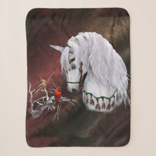 Weihnachtspferd & Kardinal Sherpa Blanket Sherpadecke