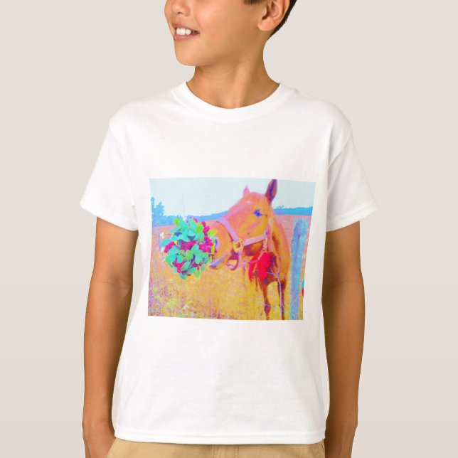 Weihnachtspferd T-Shirt (Vorderseite)