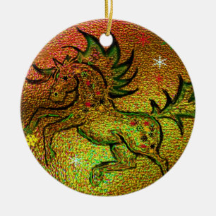 Weihnachtspferd - Verzierung Keramikornament